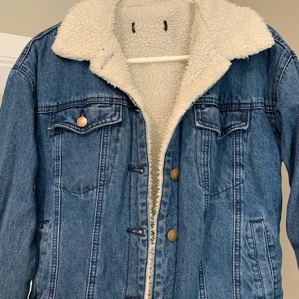 Furry jean jacket